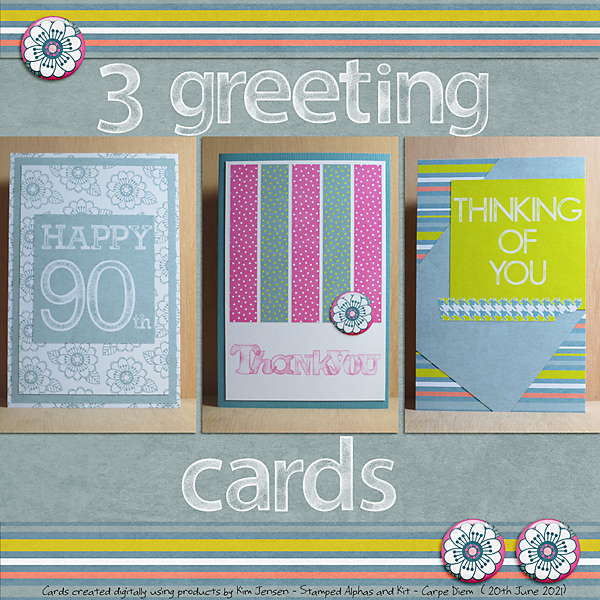 3 greeting cards