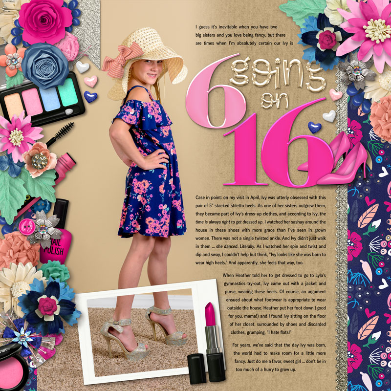 6 going on 16 (Scraplift Challenge, May 2017)