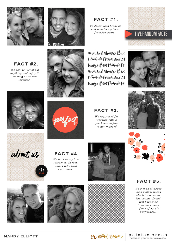 6x8 Digital Scrapbook Layout - About Us/Best Friends