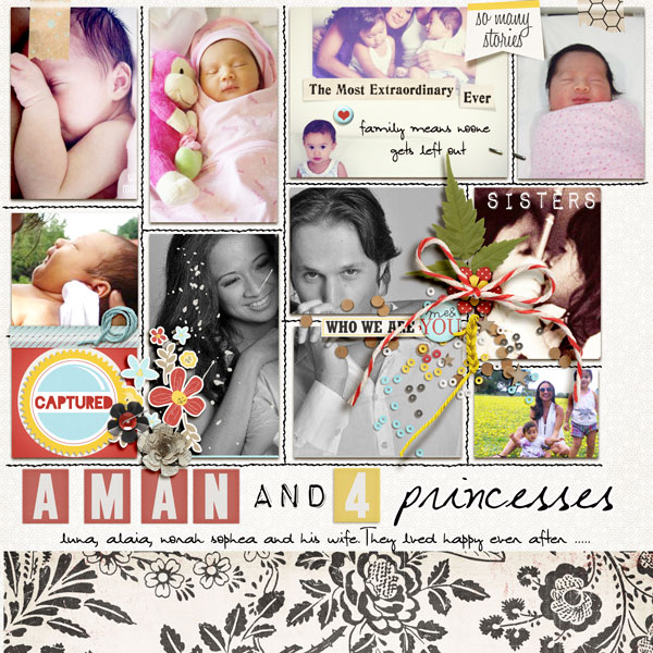 a man and 4 princesses