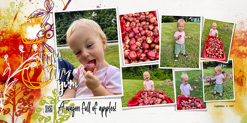 A wagon full of apples!