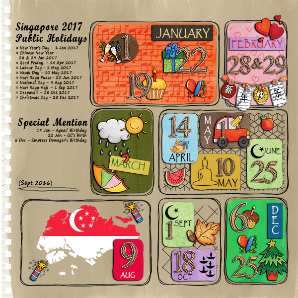 Agnes' Singapore 2017 Calendar