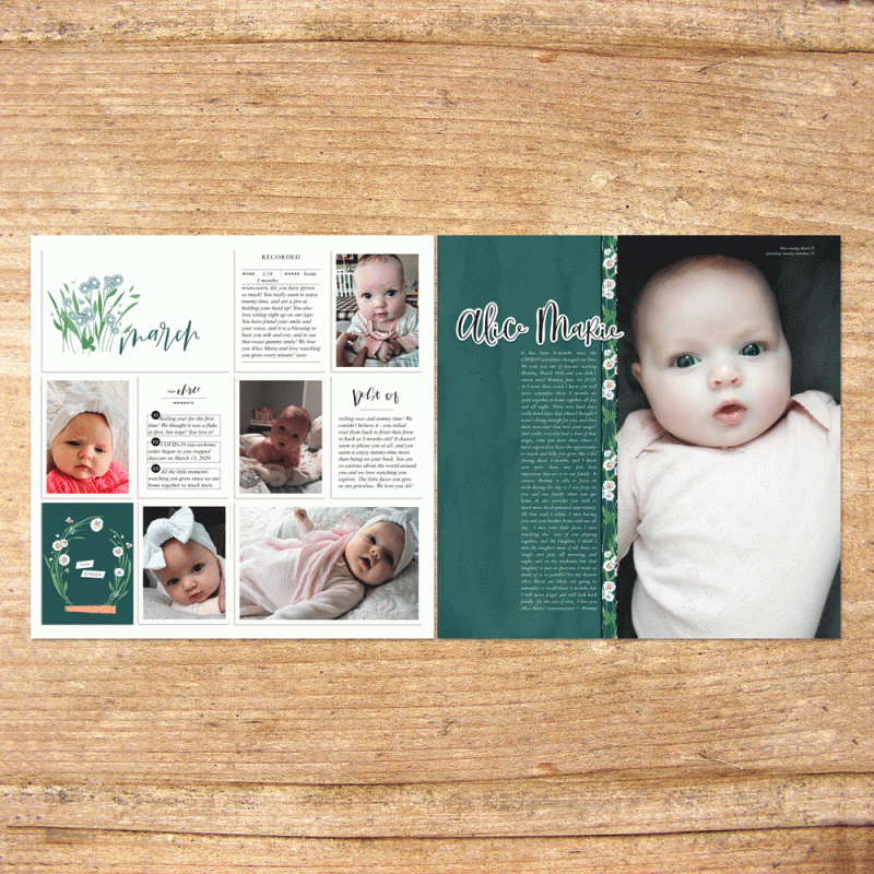 Ali's Baby Book - March Double Page Spread