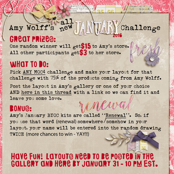 Amy Wolff's All New January 2016 Challenge