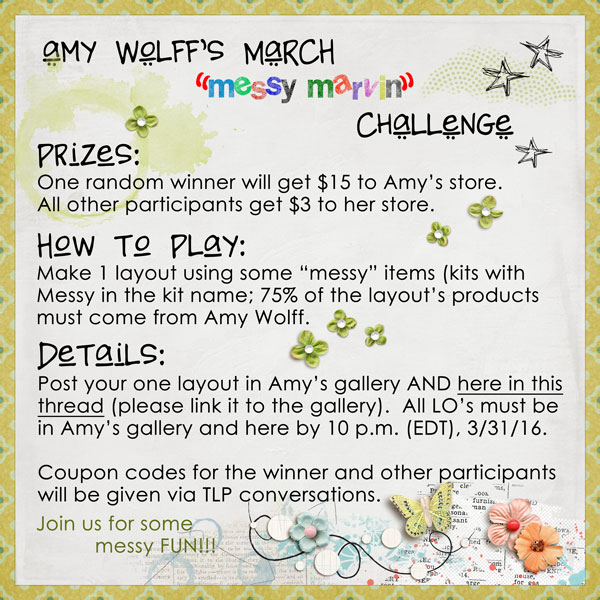 Amy Wolff's "Messy Marvin" March Challenge
