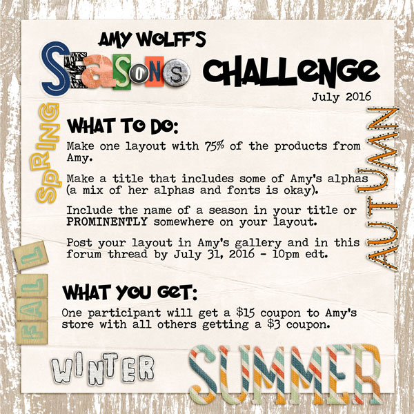 Amy Wolff's SEASONS Challenge - July 2016