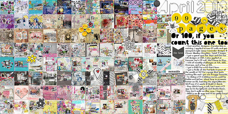 April 2018 - 99 pages. Or 100, if you count this one too.