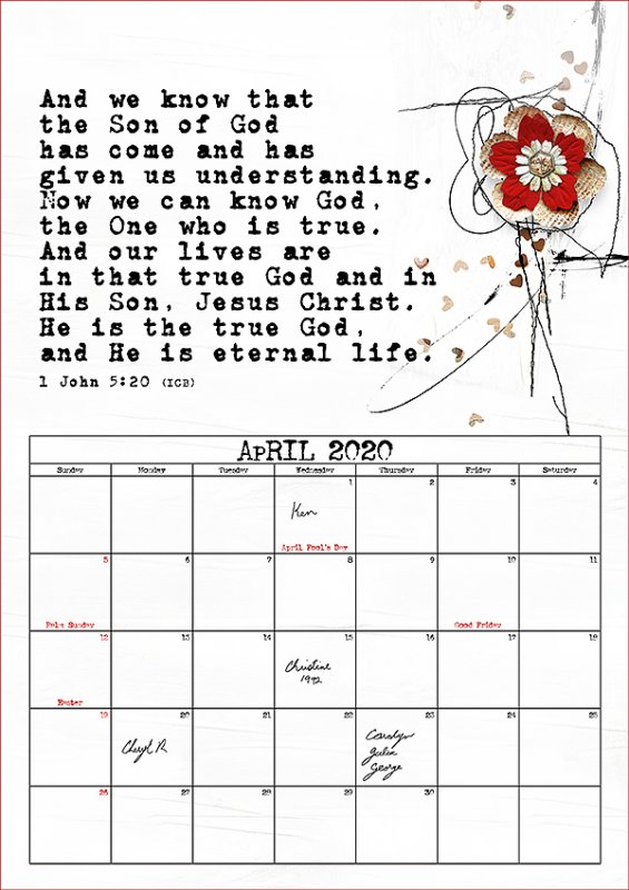 April 2020 Calendar
