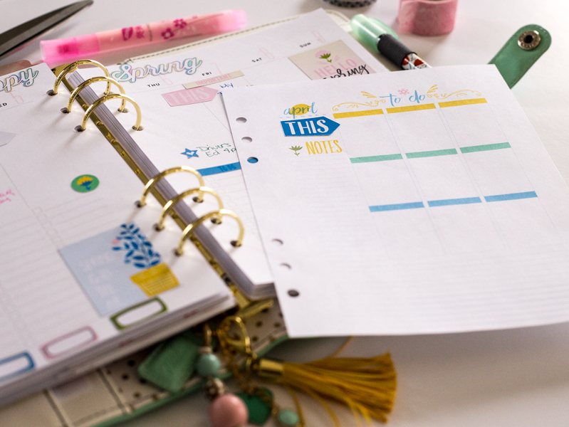 April planner spread