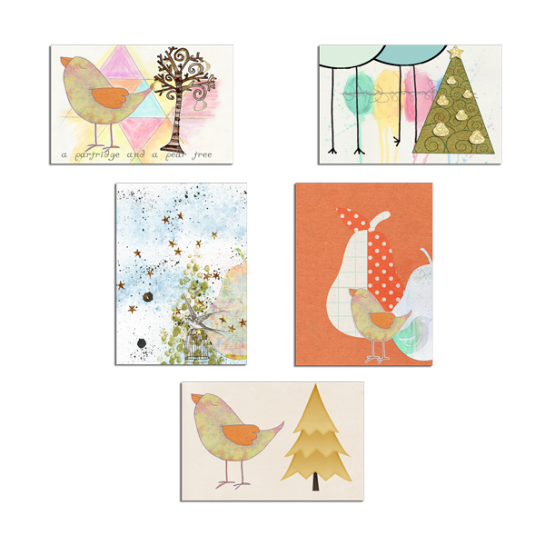 Art Journal Cards for Twelve Days of Christmas