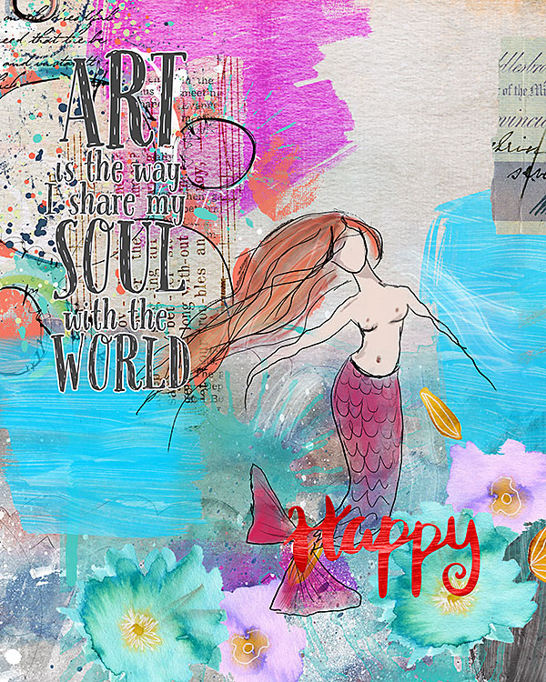 Art journal - color me happy challenge