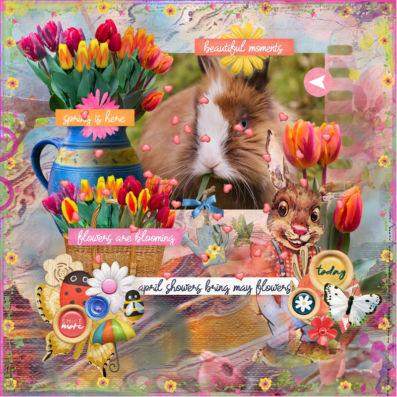 Art Journaling-April-Belated Mid-Month Playdate-Bright As A Bunny