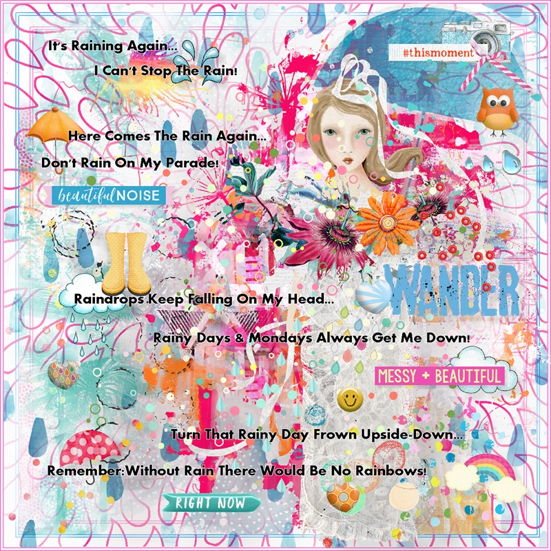 Art Journaling Challenge-August-Monthly Muse-Week #2-What Is Your Sign-Weather-Rainy Day