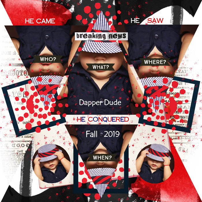 Art Journaling-MM-November-Week#1-Geometric Shapes Used For Page Design & Framing-Dapper Dude Takes The Fashion World By Storm