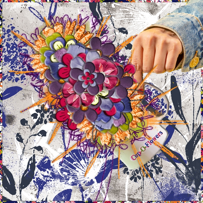 Art Journaling-Monthly Muse-August-Week#4-Cup-O-Flowers