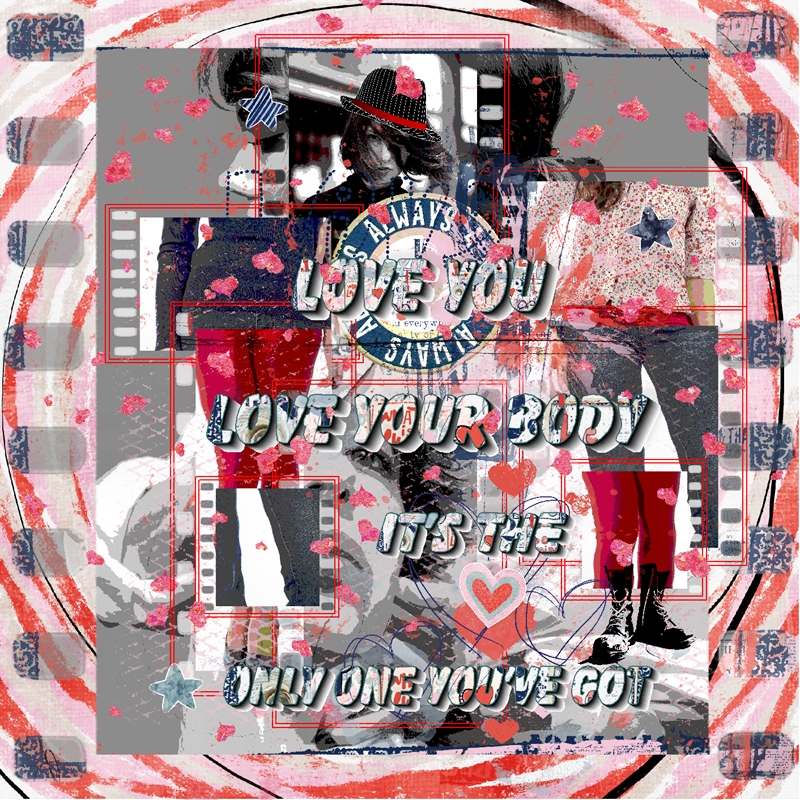 Art Journaling-Monthly Muse February-Love YourSELF-Week #1:Love Your Body-Body Love