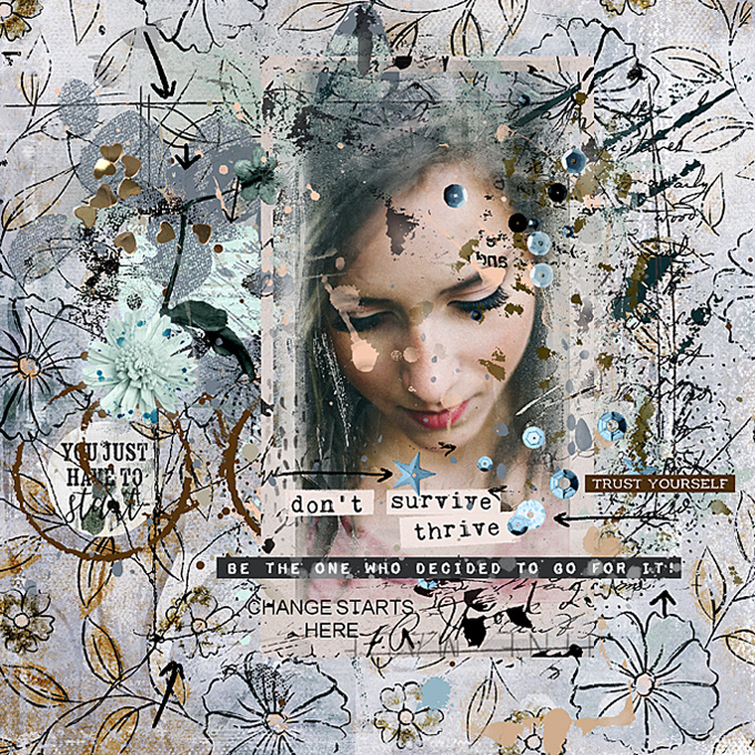 Art Journaling-Monthly Muse-March-Week#3-Arrows/Change-Surviving Is Thriving