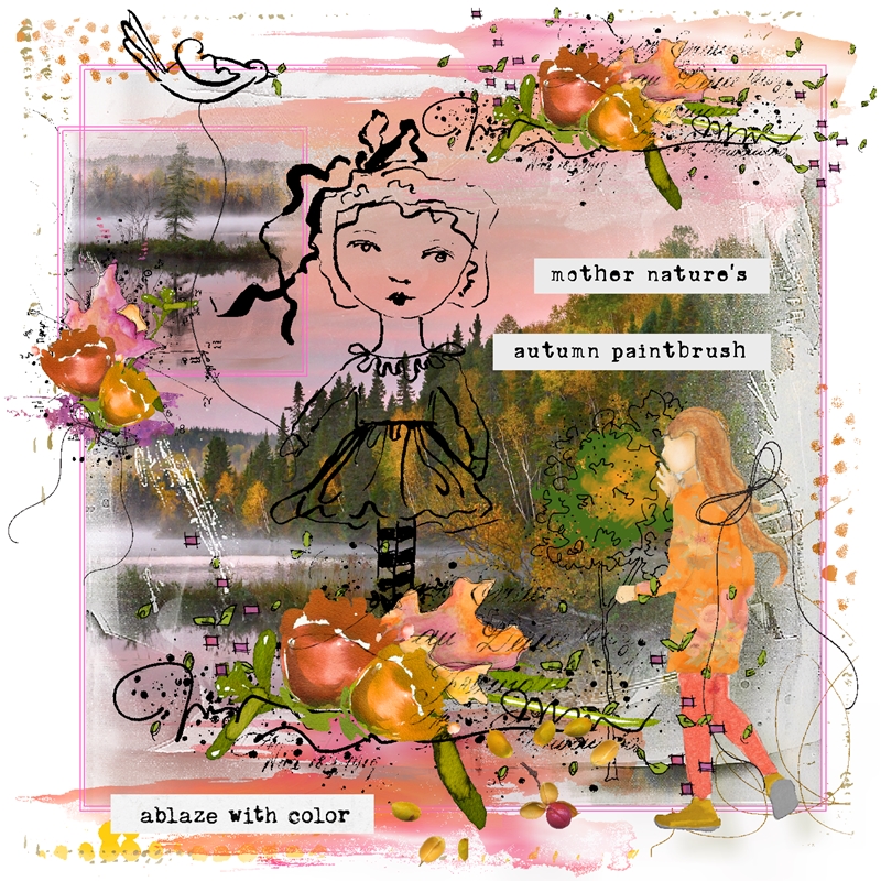 Art Journaling-Monthly Muse-November-Week #1-Contrasts In Art-Physical Surroundings-Painted Autumn