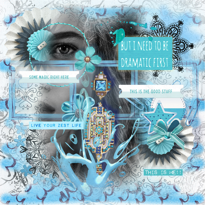 Art Journaling-Monthly Muse-September-Week#2-Neutral Black & White + Blue-The Power Of Blue