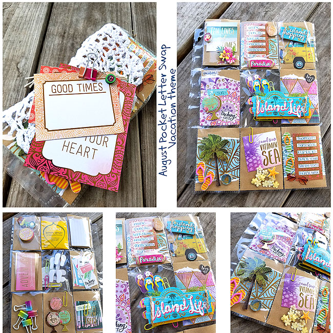 Aug Vacay themed pocket letter swap