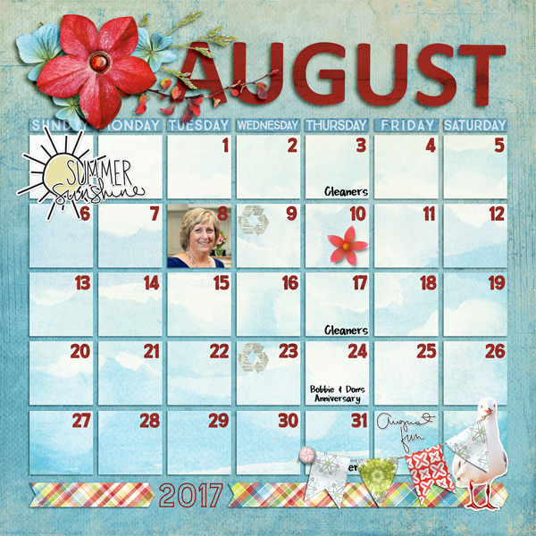 August 2017 Calendar