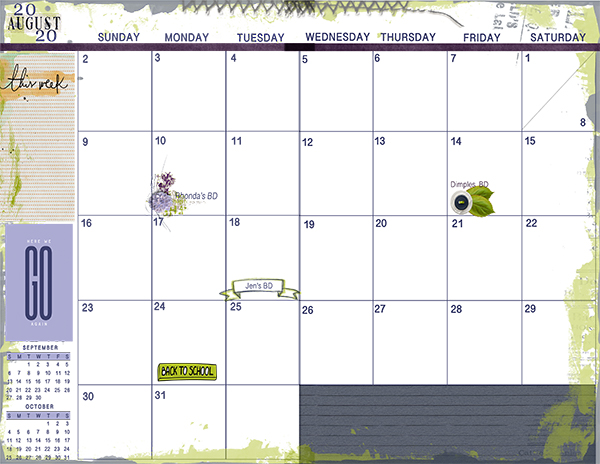 August 2020 Digital Planner with BYOC Part 1