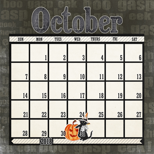 Becky's October 2018 Calendar
