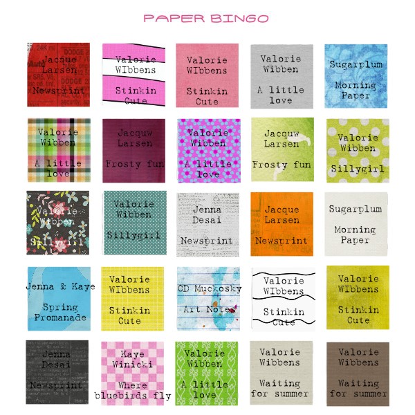 Bingo Card Paper