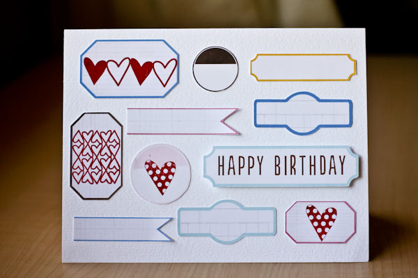 Birthday Card using labels