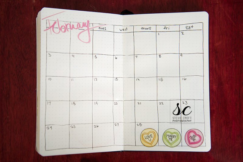 Bujo: February Calendar