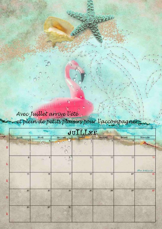 Calendrier Juillet 2019