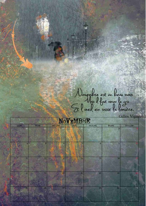 Calendrier Mois De Novembre