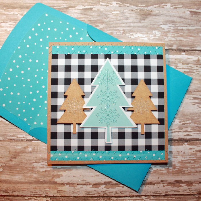 Christmas card with matching envie