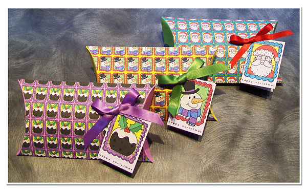 Christmas Stamp pillow boxes