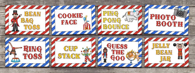 Circus Party Signs