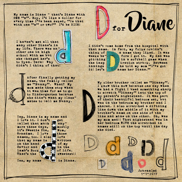 D for Diane - Day 1-MOC5