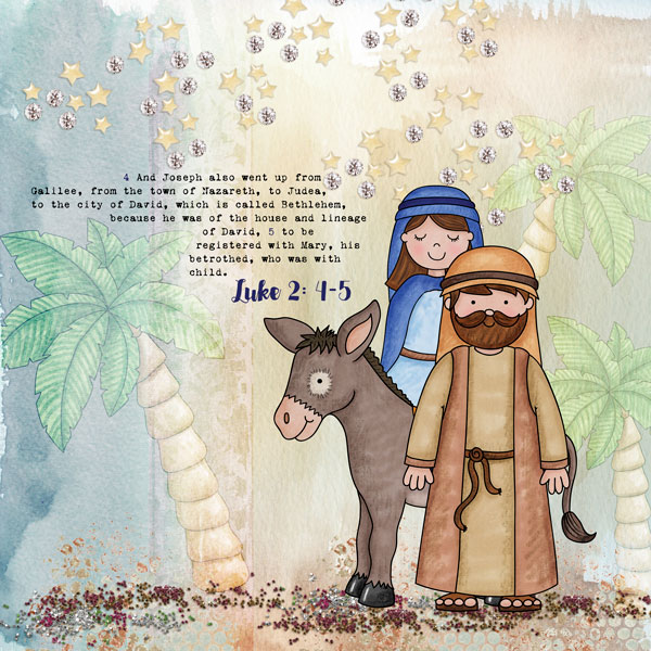 Day 2 ~ 12 Days of Art Journaling - Luke 2: 4-5