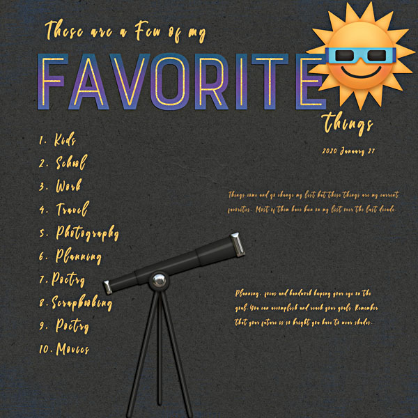 Day 2 - These are my favorite things