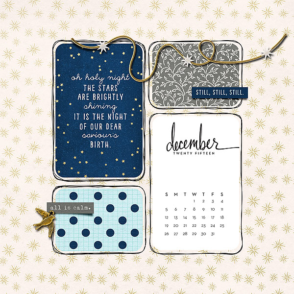 December 2015 Calendar Page
