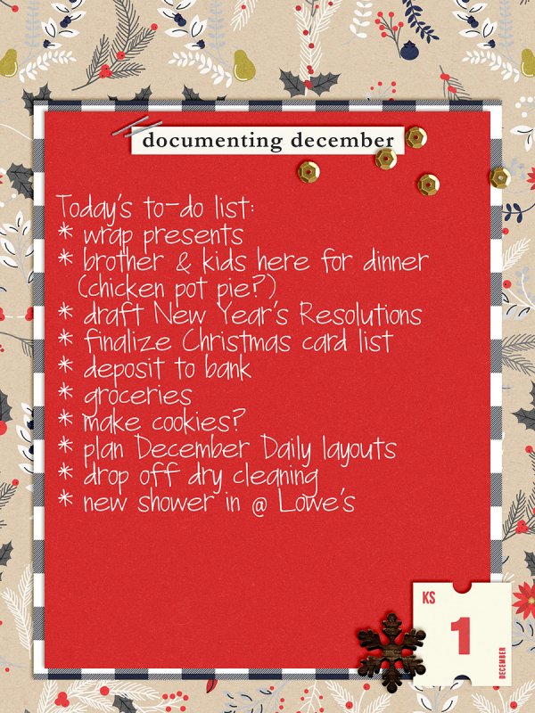December Daily Day 1