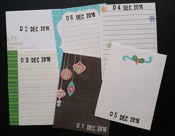 December Daily Journal Cards