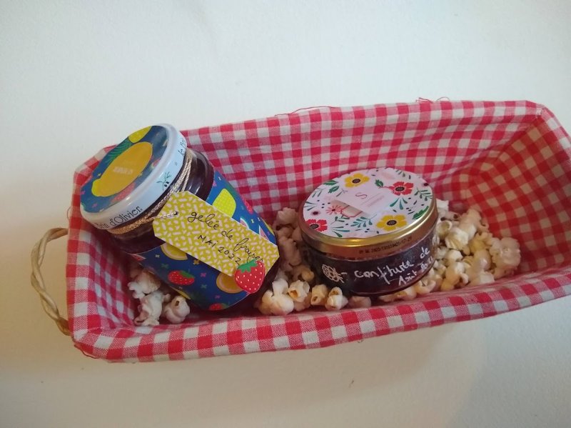 Decorated jam jars