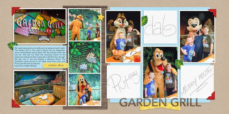 Disney Character Pages: Garden Grill