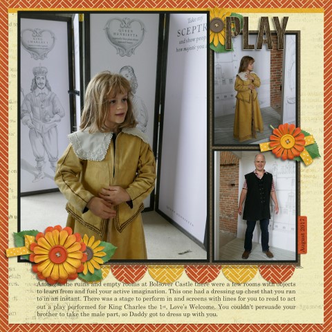 Dressing up at Bolsover Castle.