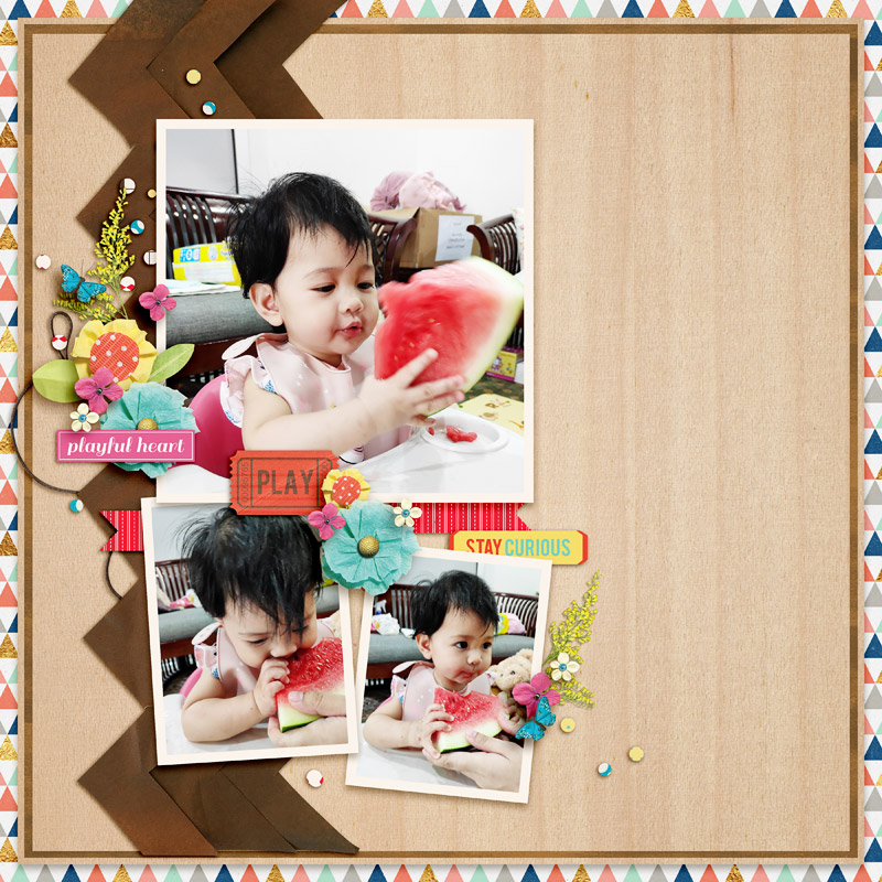 Eating watermelon