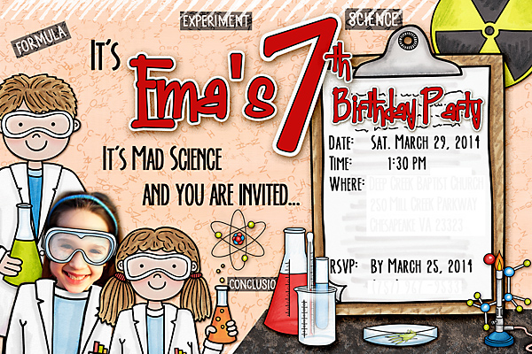 Ema Mad Science 7th BD invite