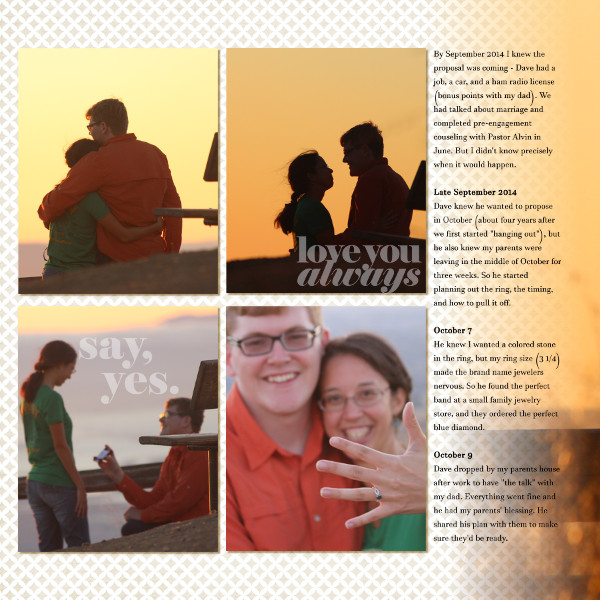 Engagement story (L)