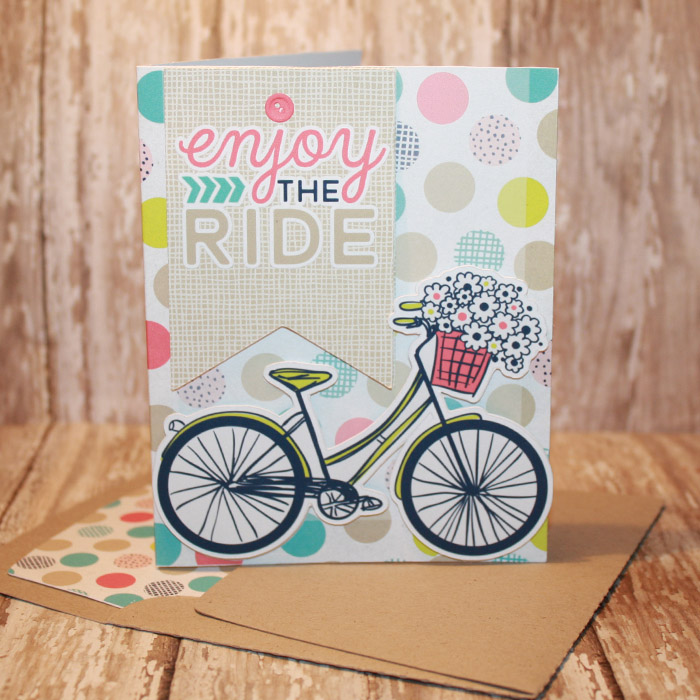 Enjoy The Ride card with matching envelope