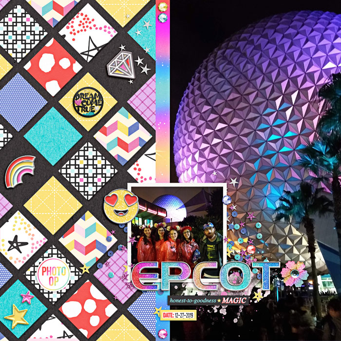 EPCOT Spaceship Earth at Night