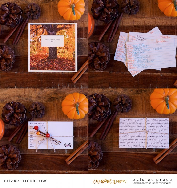 Family Favorites (a great and easy Thanksgiving Day project!)